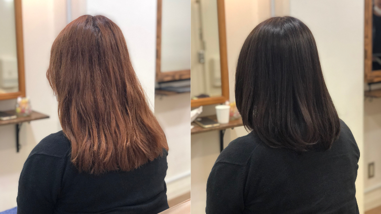 ブリーチした髪を地毛にしたいわけじゃなく色持ちの良い暗い茶色にしたい2 Liss 恵比寿 フリーランス美容師のみの美容室 代表 渡辺真一 地毛に戻す美容師 コンプレックス お悩み相談